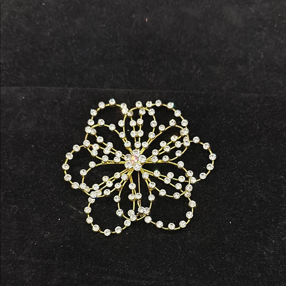 Gold and Silver Flower Brooch